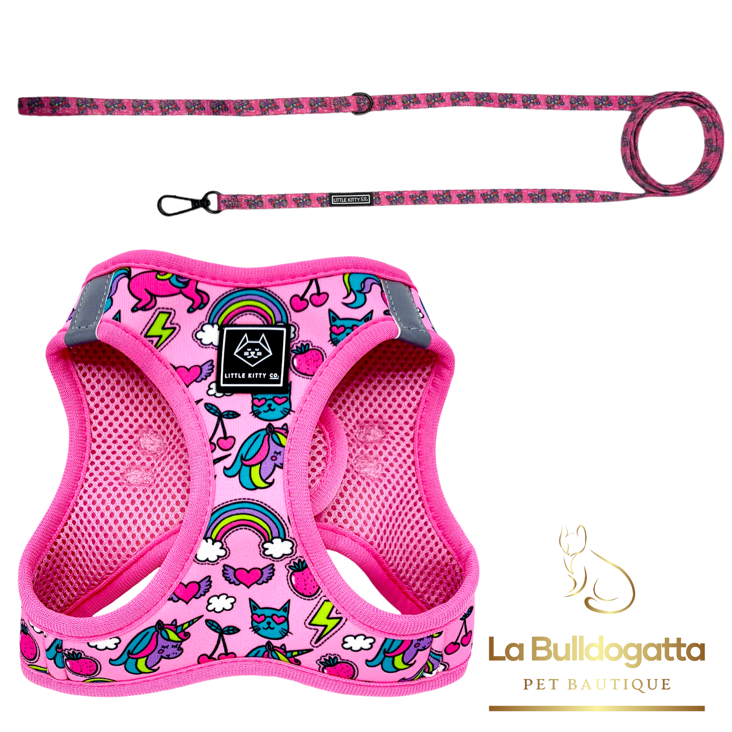 Set cat harness Meowgical + leash Flutterfly fab