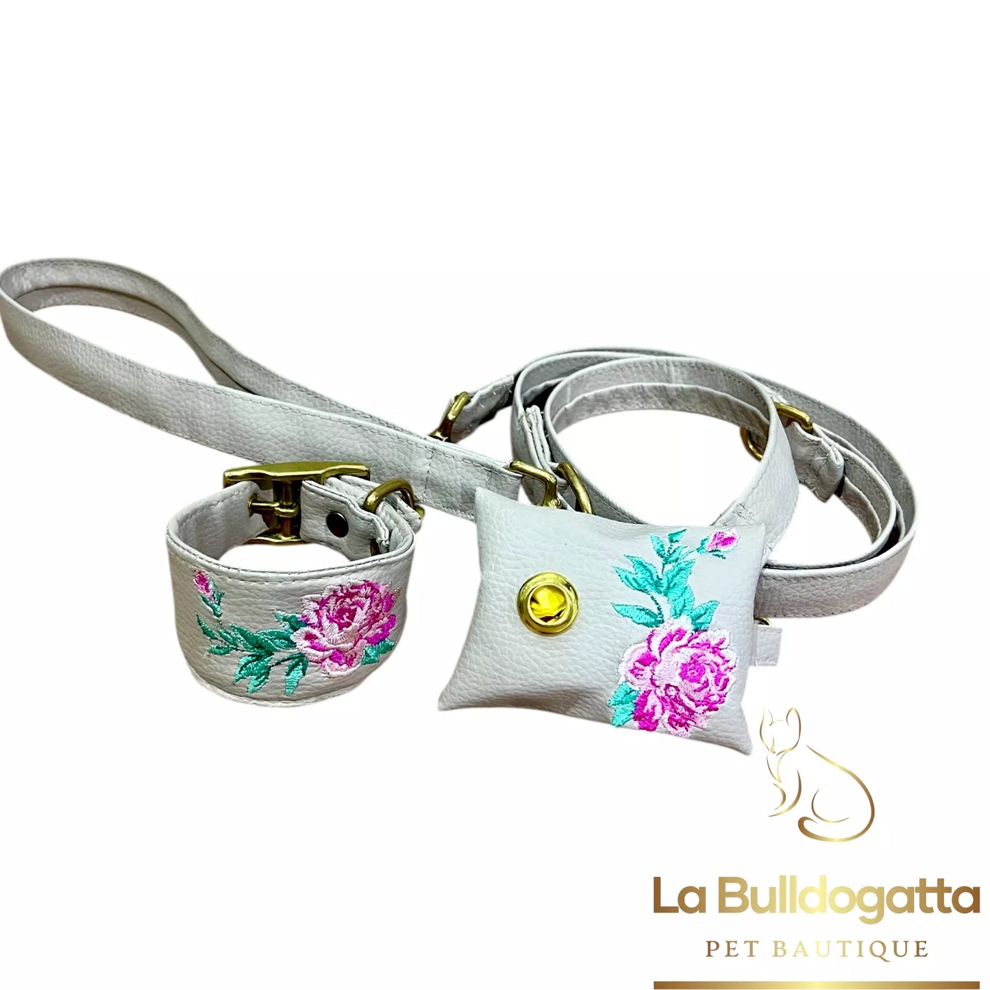 Borsina portasacchetti in ecopelle con ricamo personalizzato