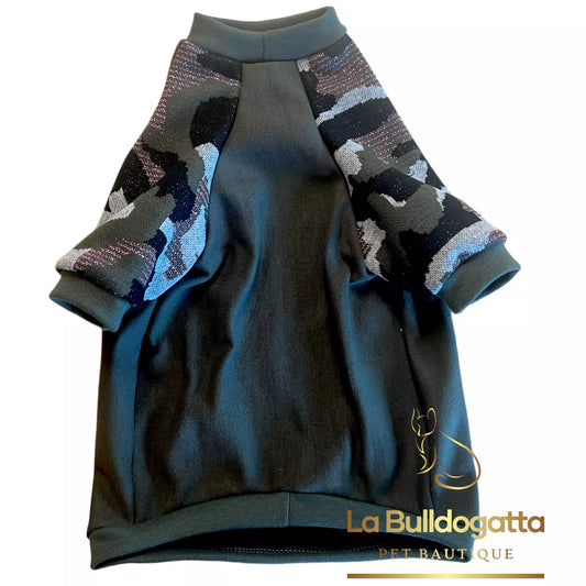 Vestitino sphynx con manica lunga Military Camo Glitter - SU MISURA