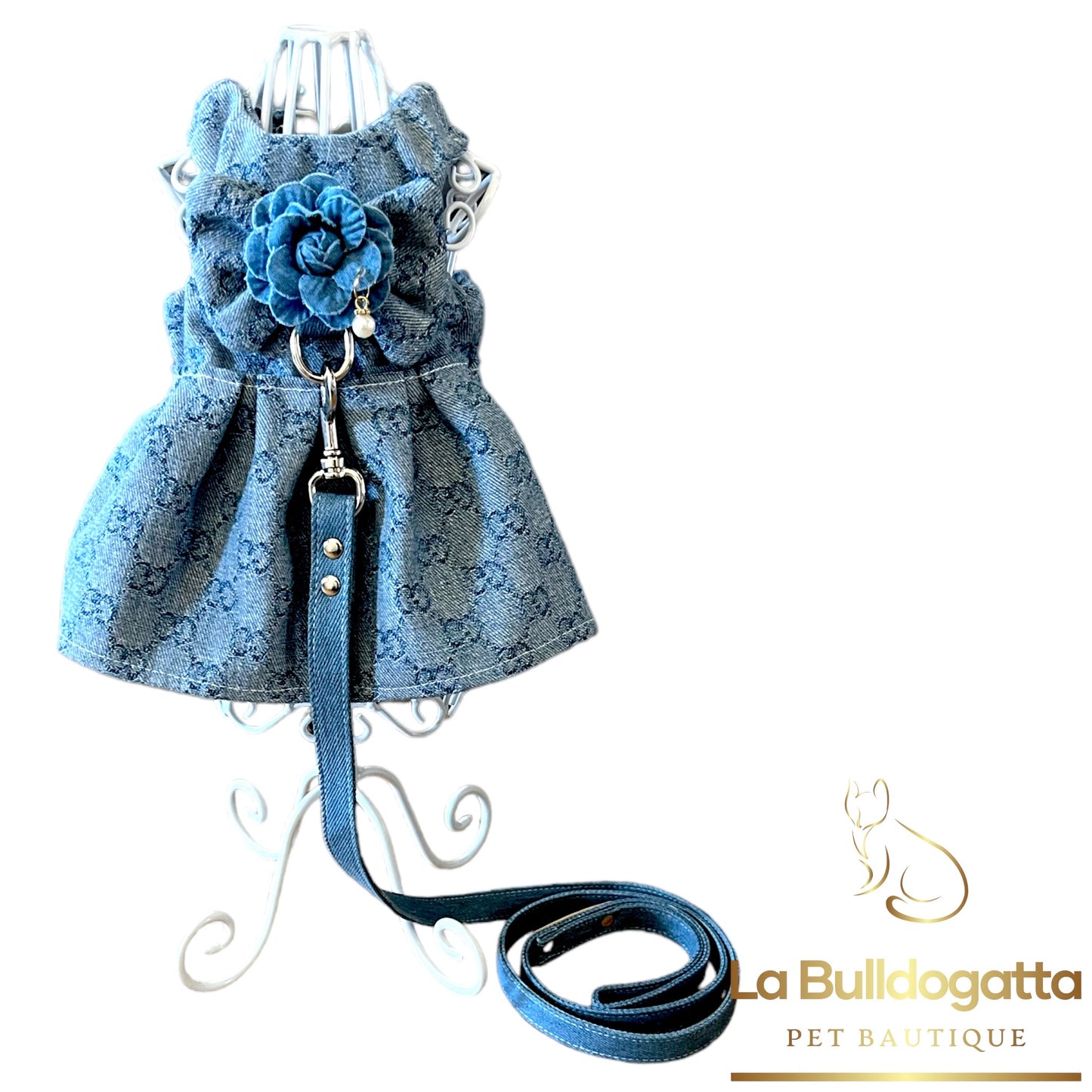 Vestititino jeans allover con gancio