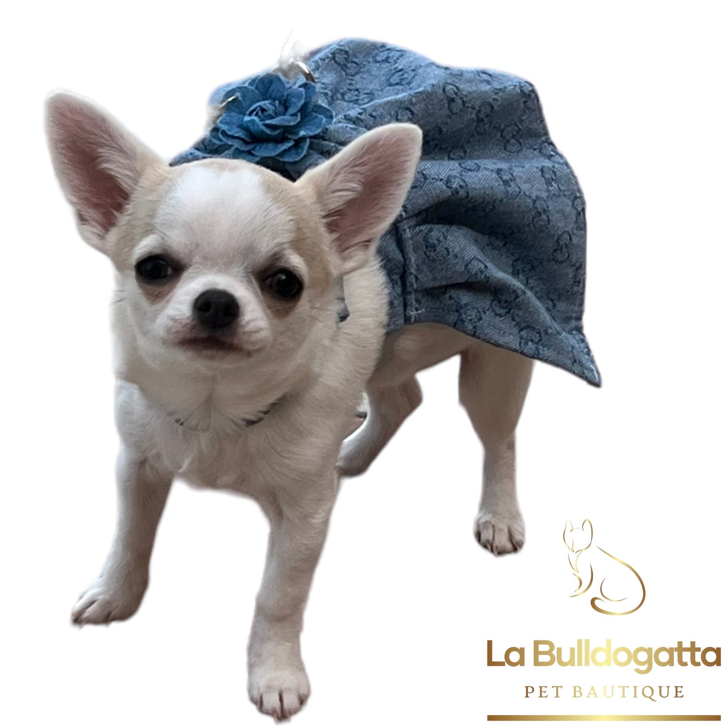 Vestititino jeans allover con gancio
