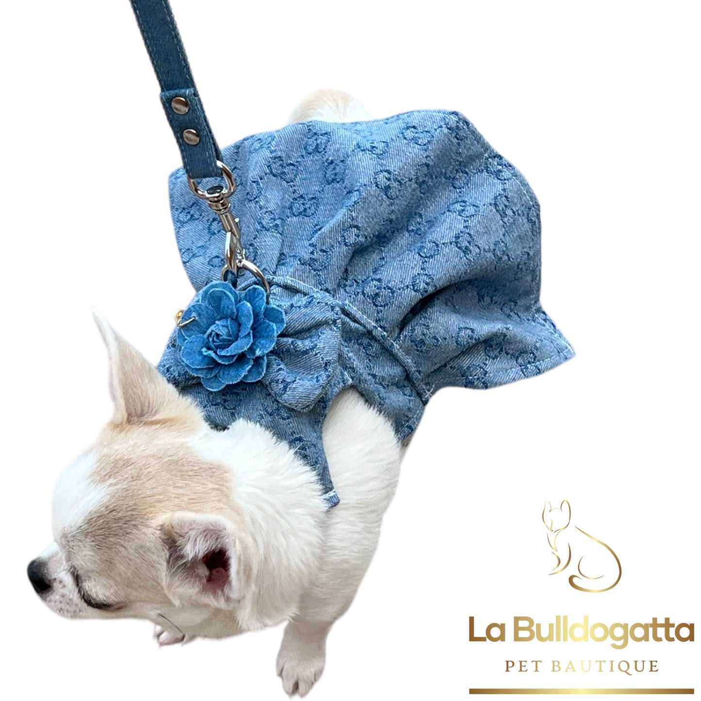 Vestititino jeans allover con gancio