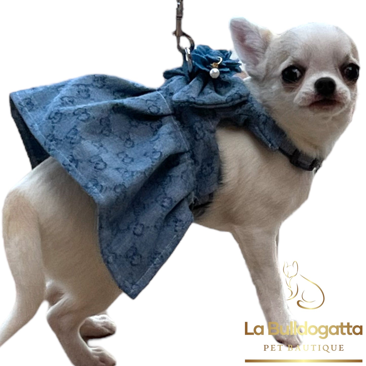 Vestititino jeans allover con gancio
