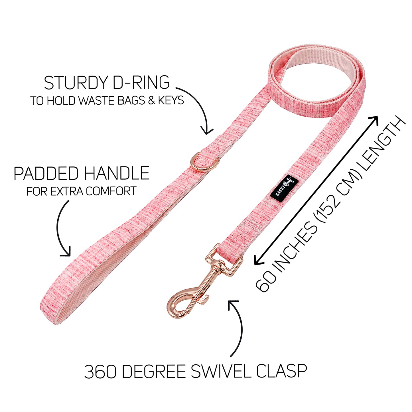 Guinzaglio in tessuto DOLCE ROSE - 'Dolce Rose' Dog Fabric Leash
