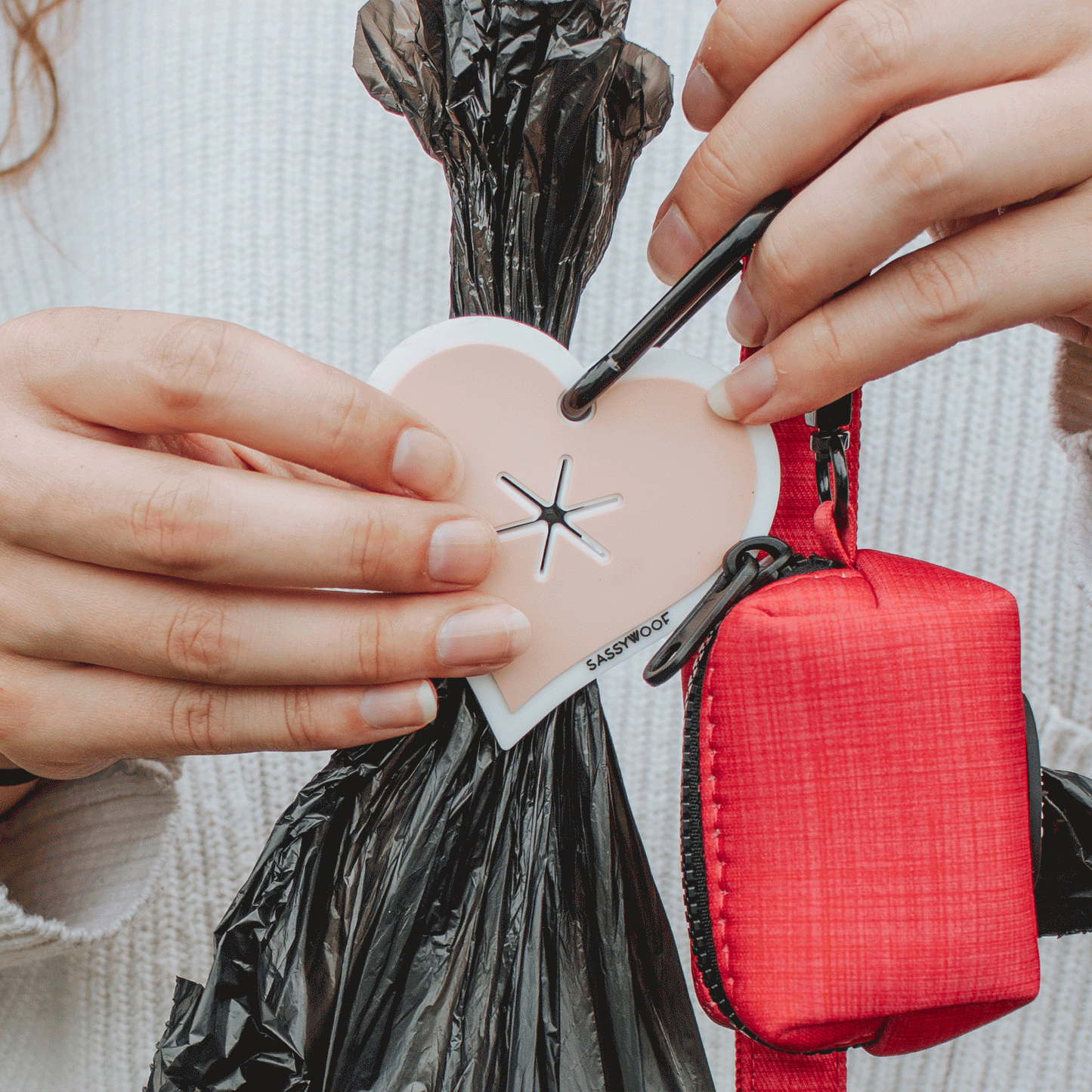 WOOD_HEART bag clip - Potty Pal - Sassy Woof Heart