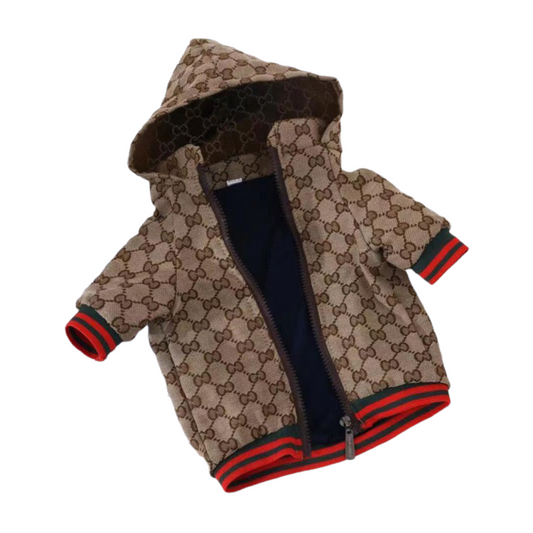 Giubbotto per cane stampa allover GG con dettagli in contrasto