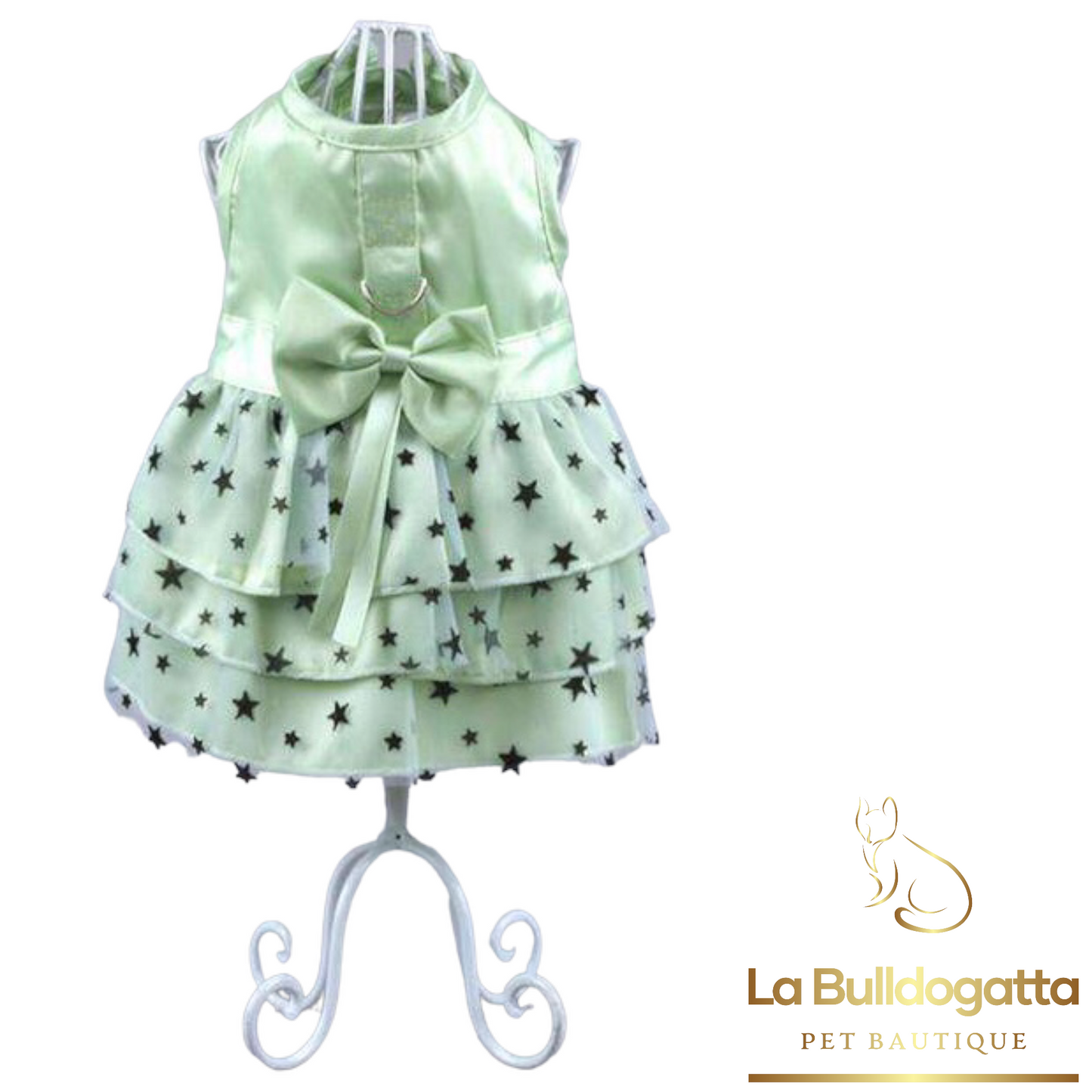 Star patterned dress with hook