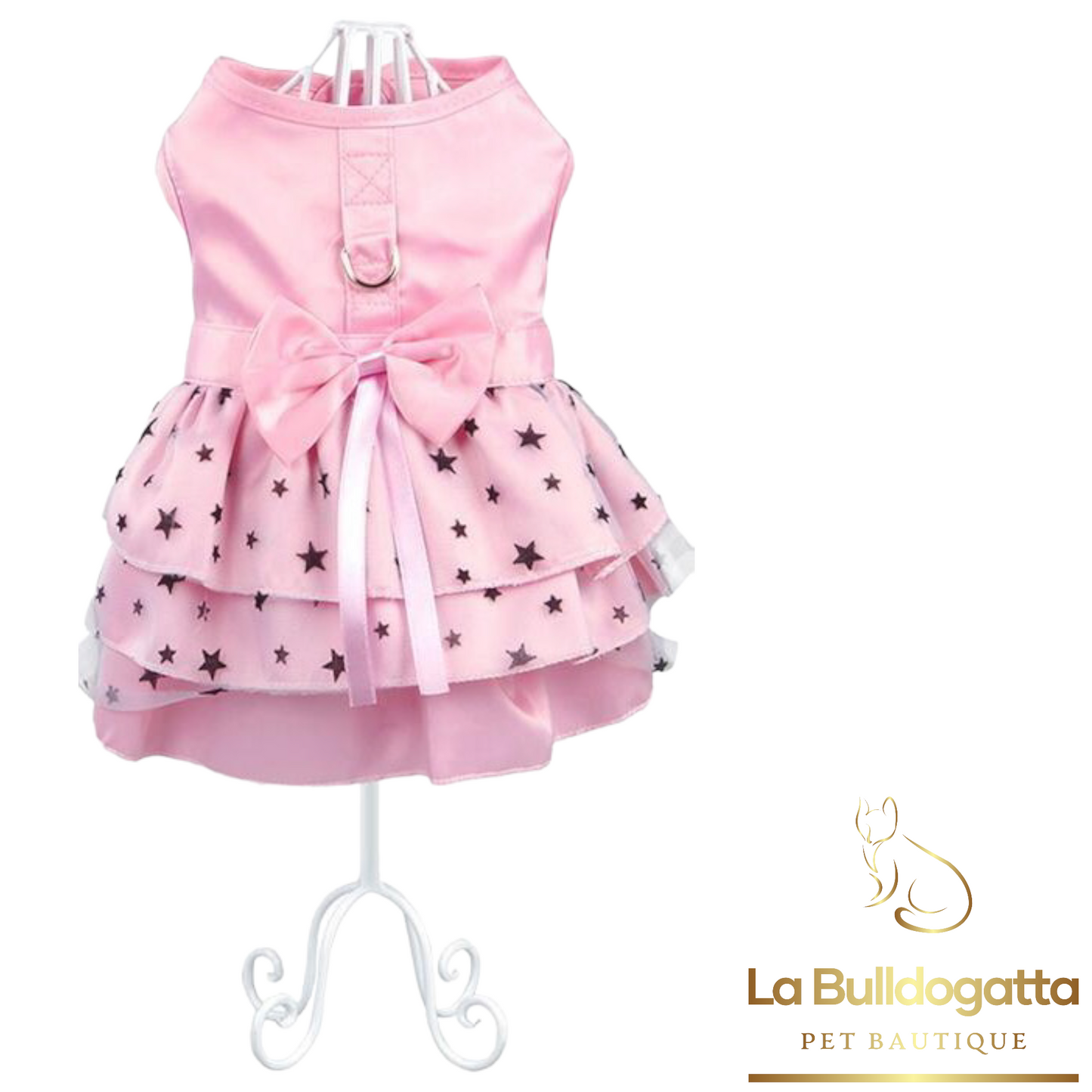 Star patterned dress with hook