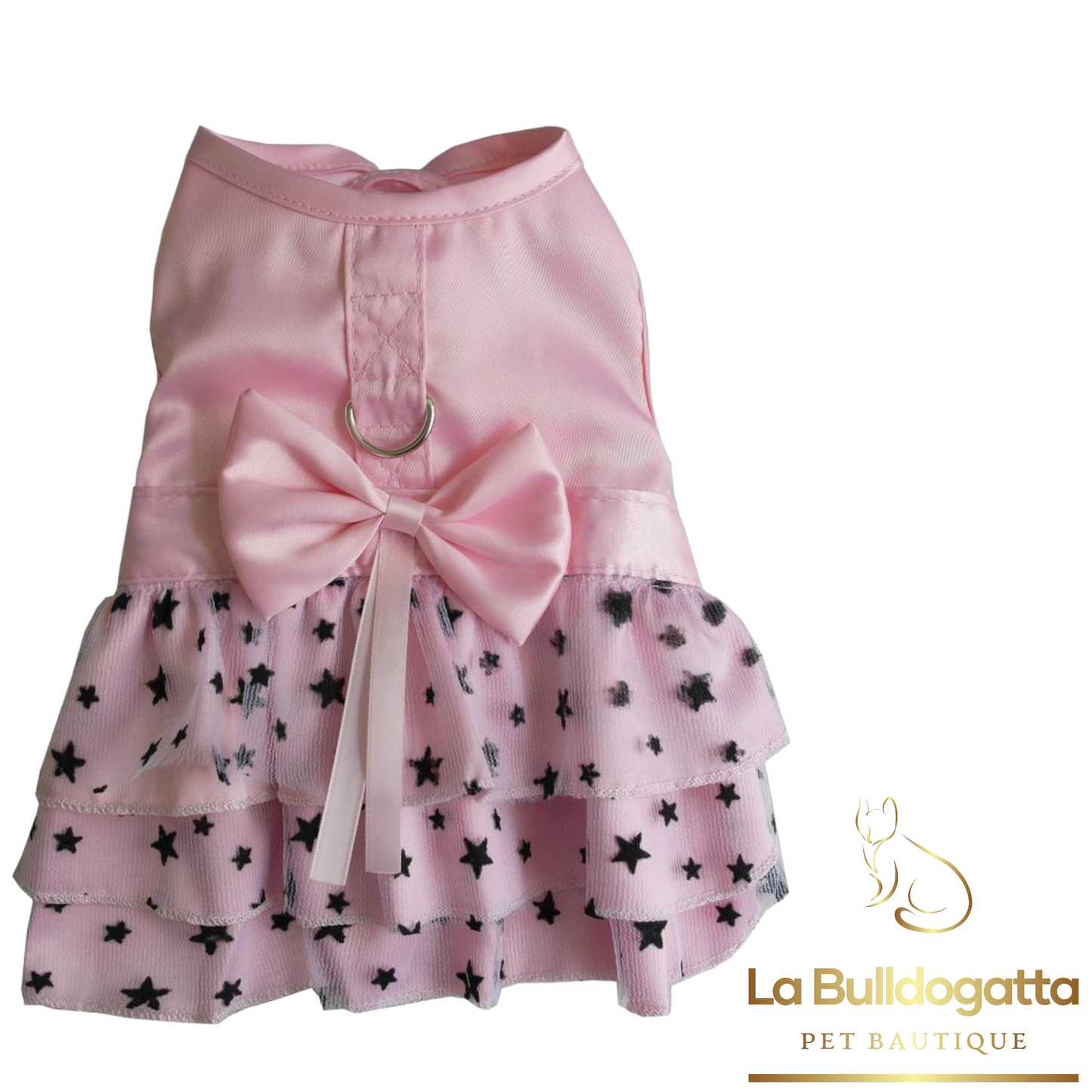 Star patterned dress with hook