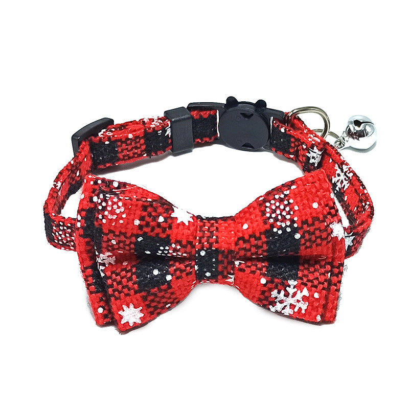 Collarino per gatti con fiocco, fantasia plaid vari colori