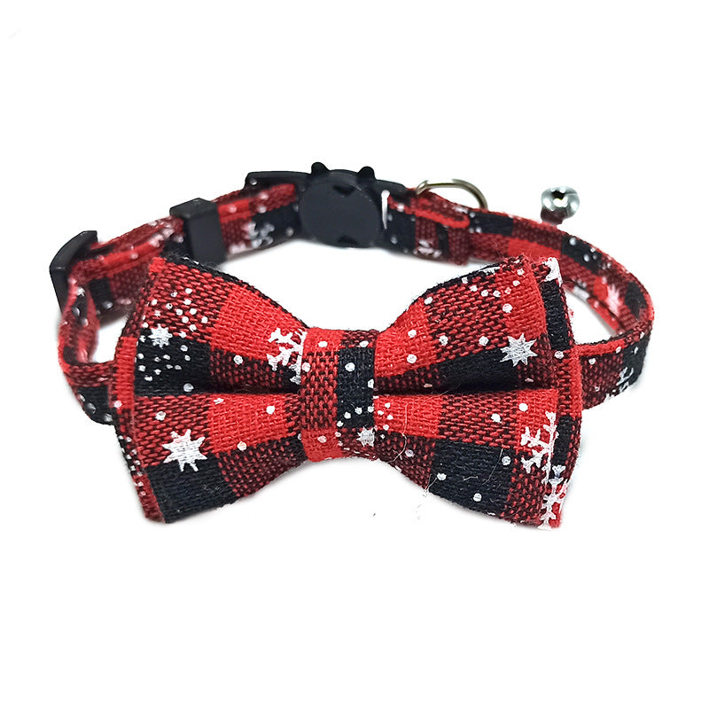 Collarino per gatti con fiocco, fantasia plaid vari colori