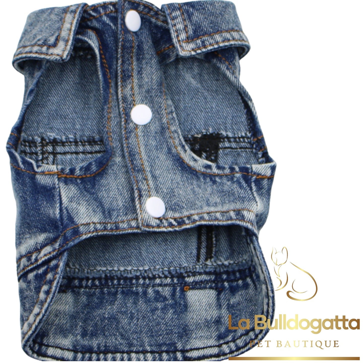 Giubbino jeans con gancetto blu