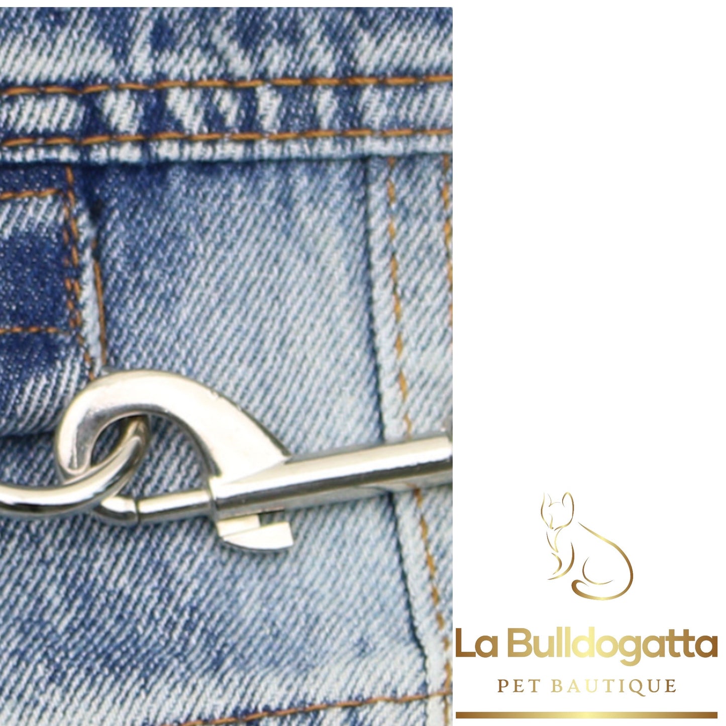 Giubbino jeans con gancetto blu