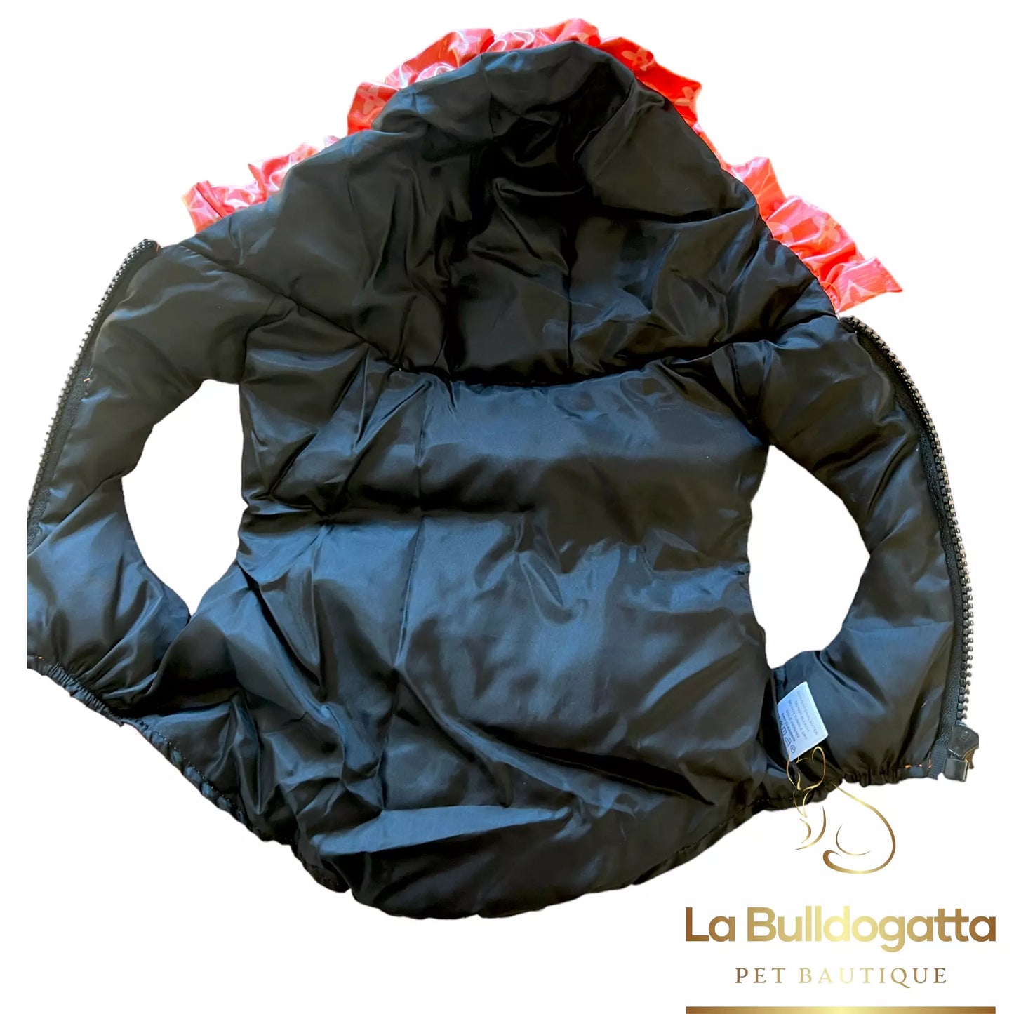 Orange LV ruffle padded jacket