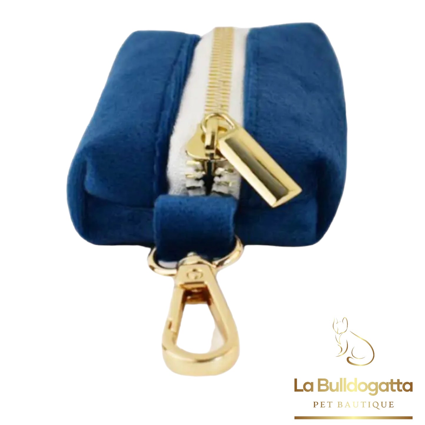 Borsetta portasacchetti velluto blu royal