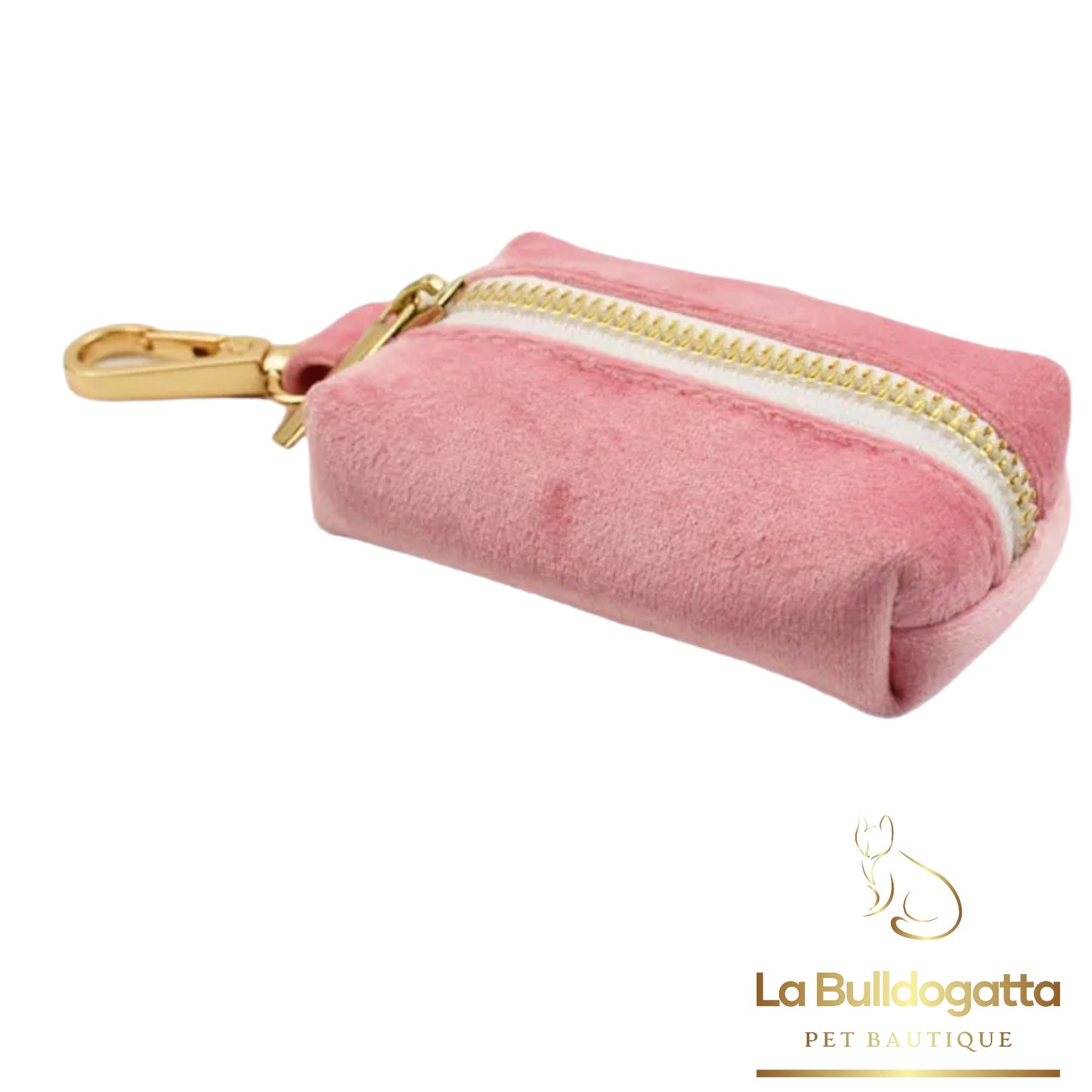 Pink velvet pouch bag
