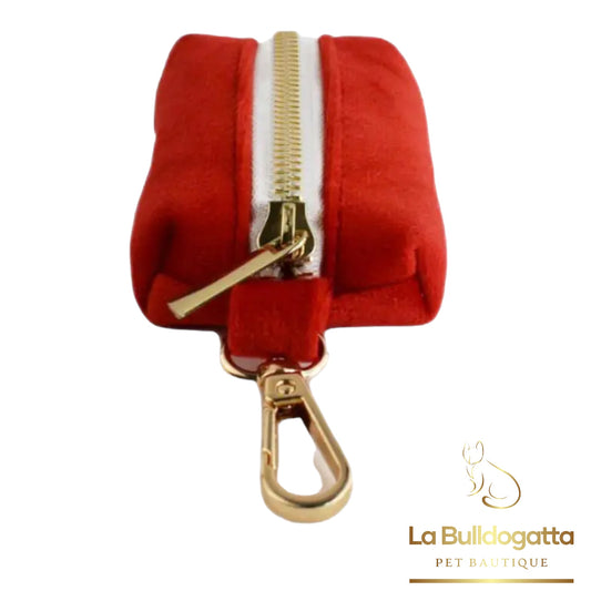 Borsetta portasacchetti velluto rosso