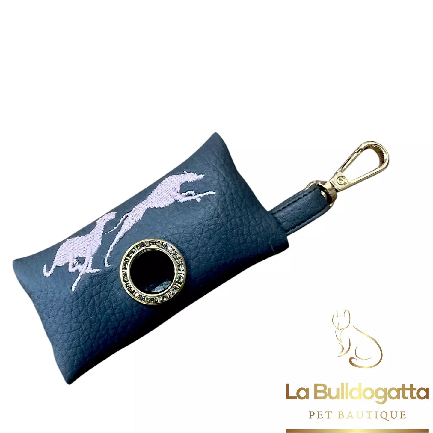 Borsina portasacchetti MINI in ecopelle con ricamo personalizzato
