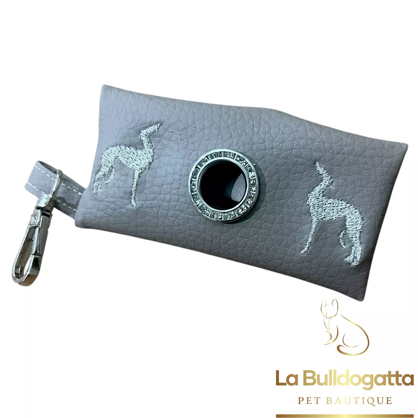 Borsina portasacchetti MINI in ecopelle con ricamo personalizzato