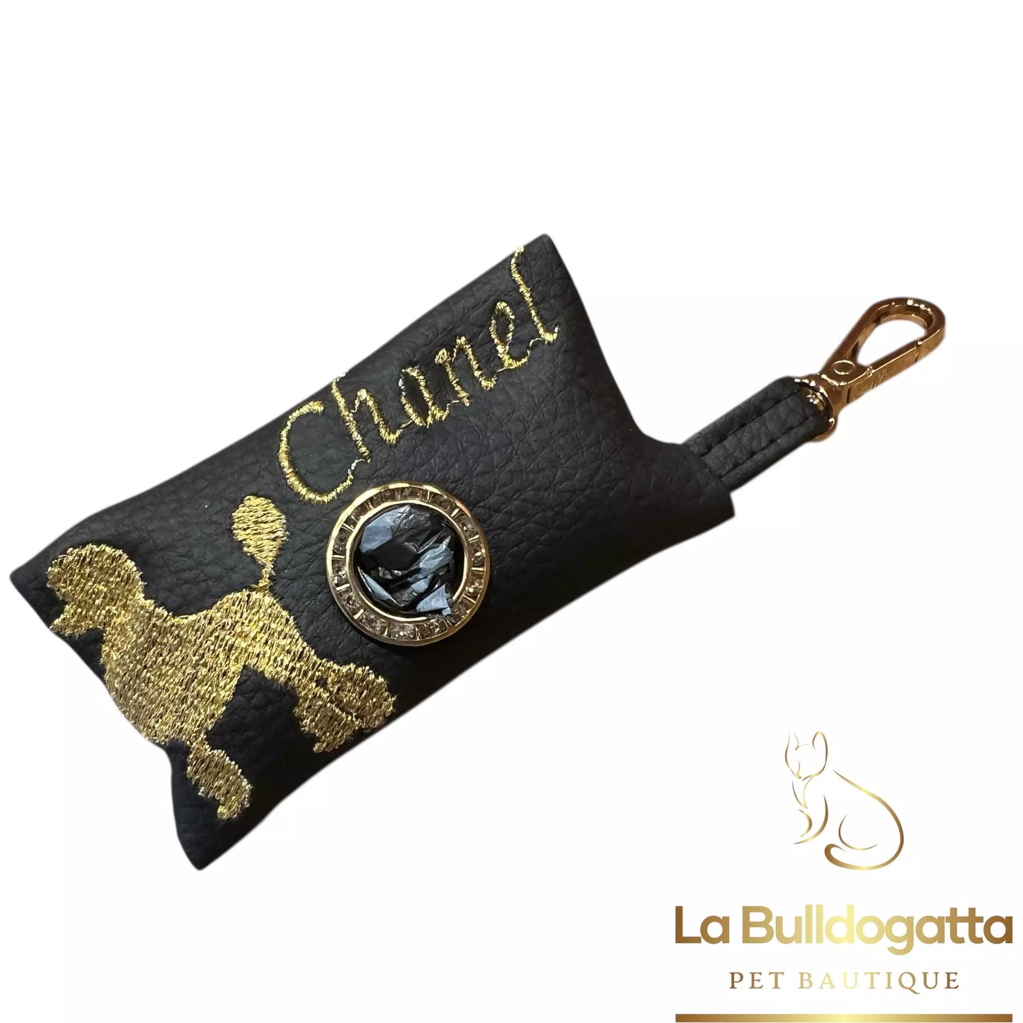 Borsina portasacchetti MINI in ecopelle con ricamo personalizzato