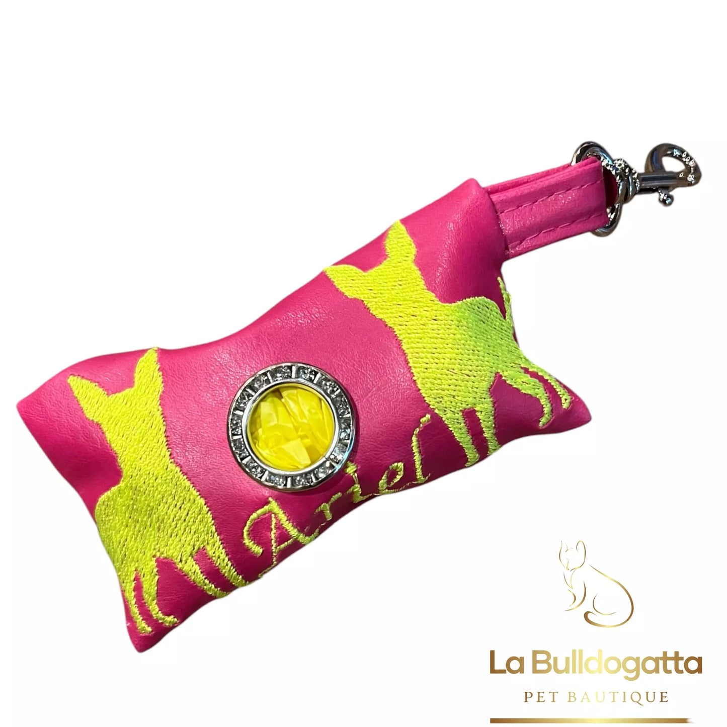 Borsina portasacchetti MINI in ecopelle con ricamo personalizzato