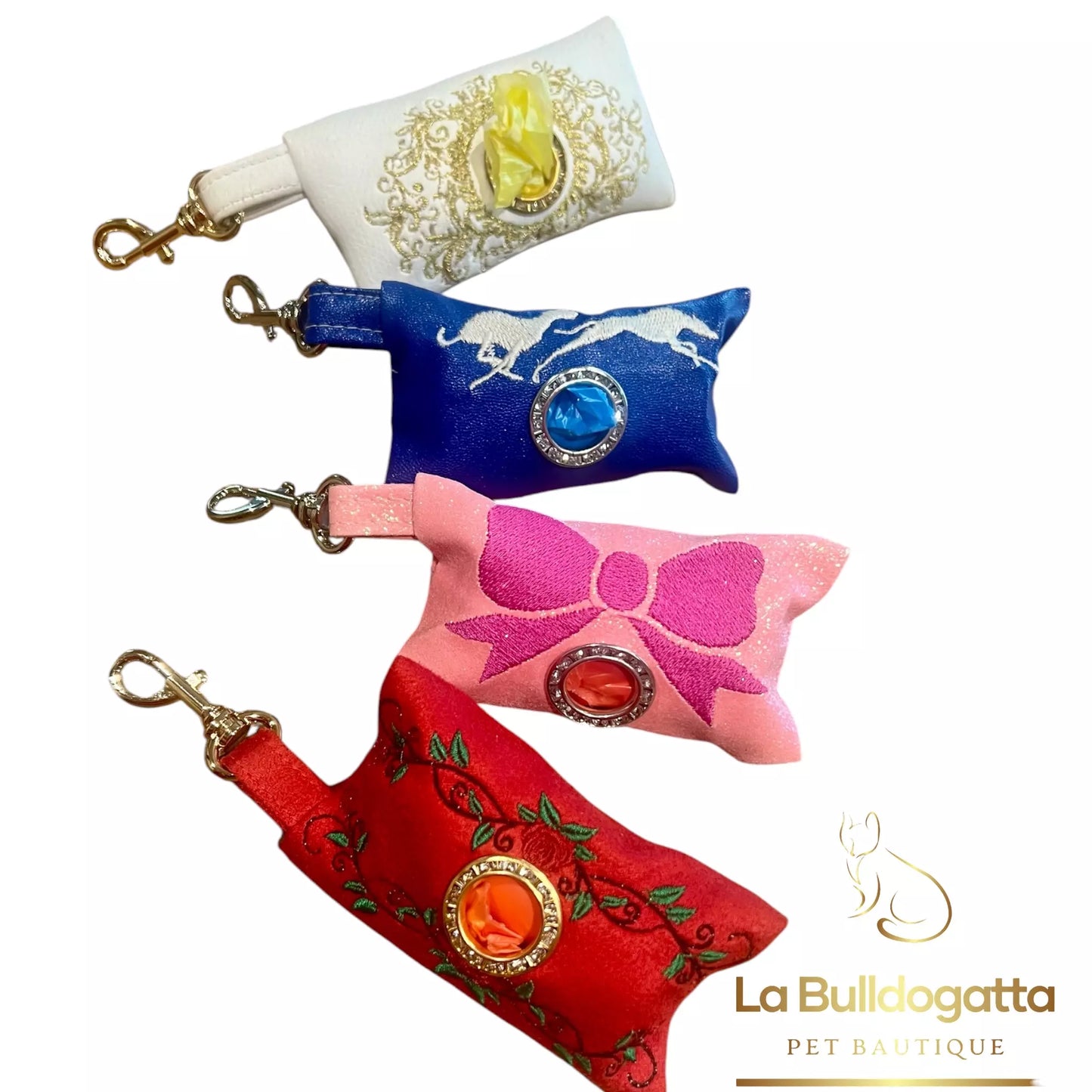 Borsina portasacchetti MINI in ecopelle con ricamo personalizzato