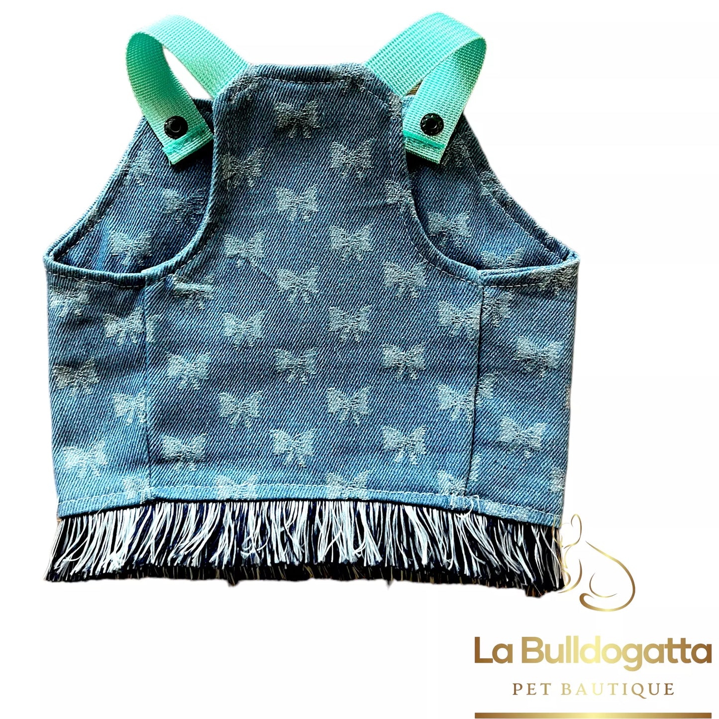 Corpino jeans con gancetto blu-tiffany