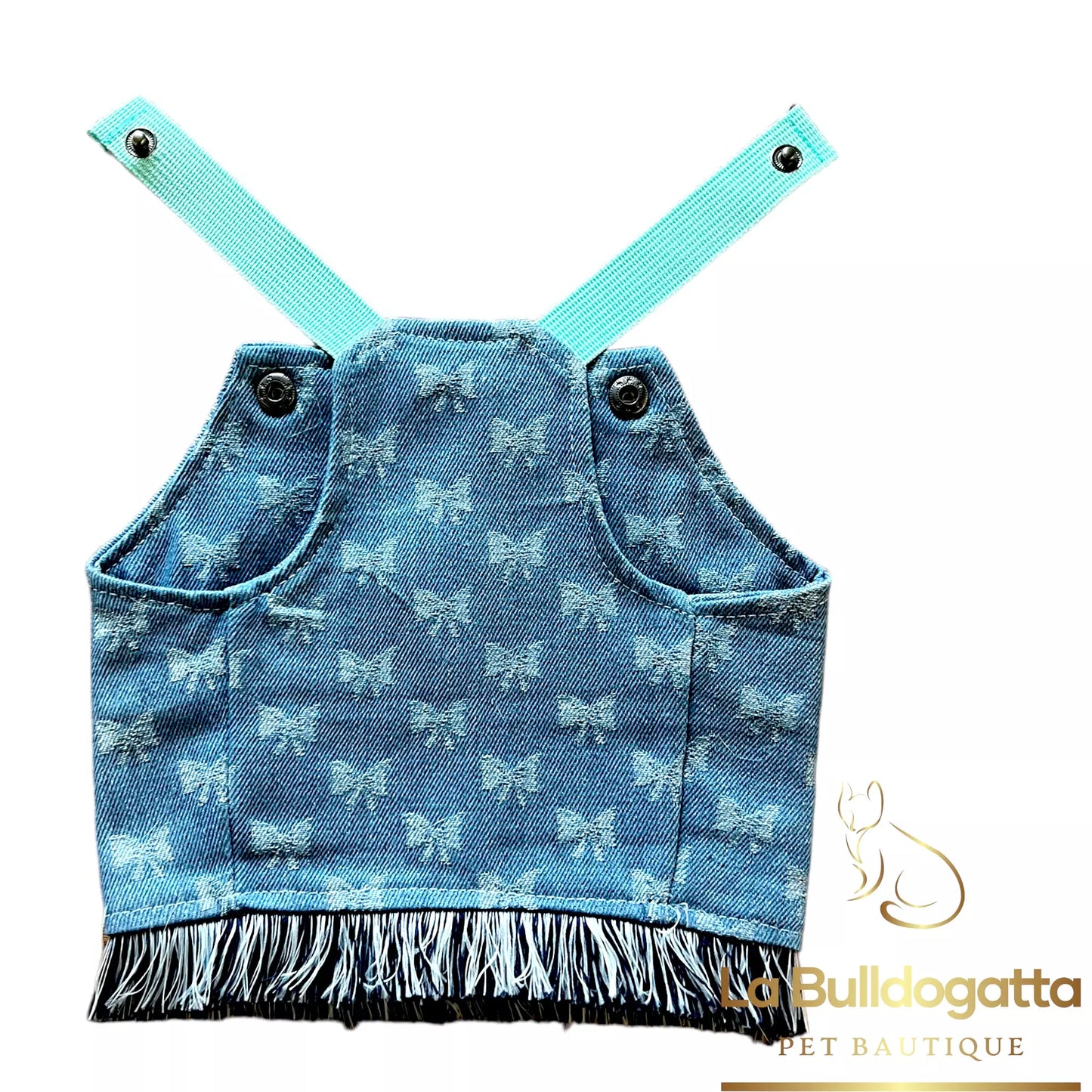 Corpino jeans con gancetto blu-tiffany