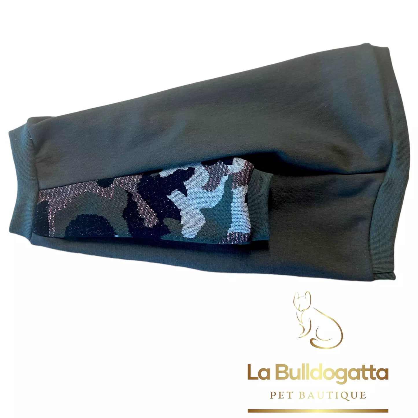 Vestitino sphynx con manica lunga Military Camo Glitter - SU MISURA