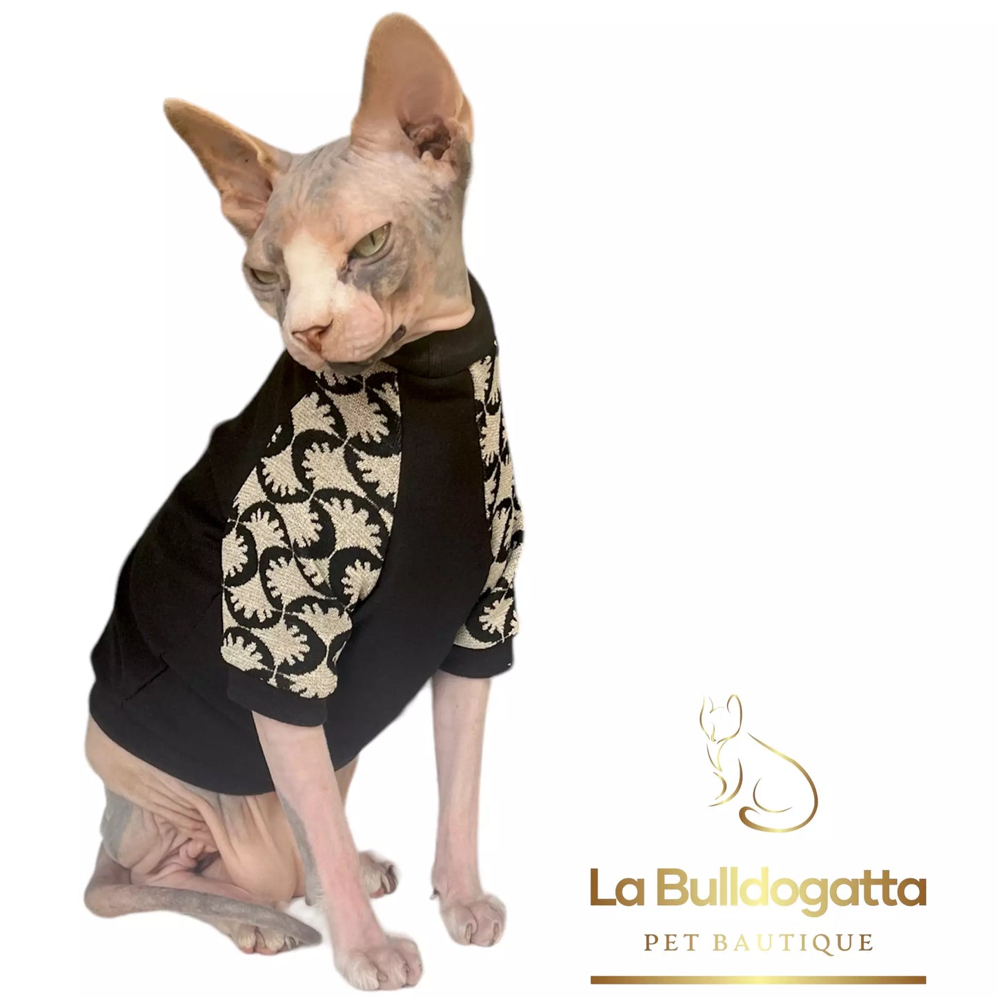 Vestitino sphynx manica lunga Black White Elegance - SU MISURA