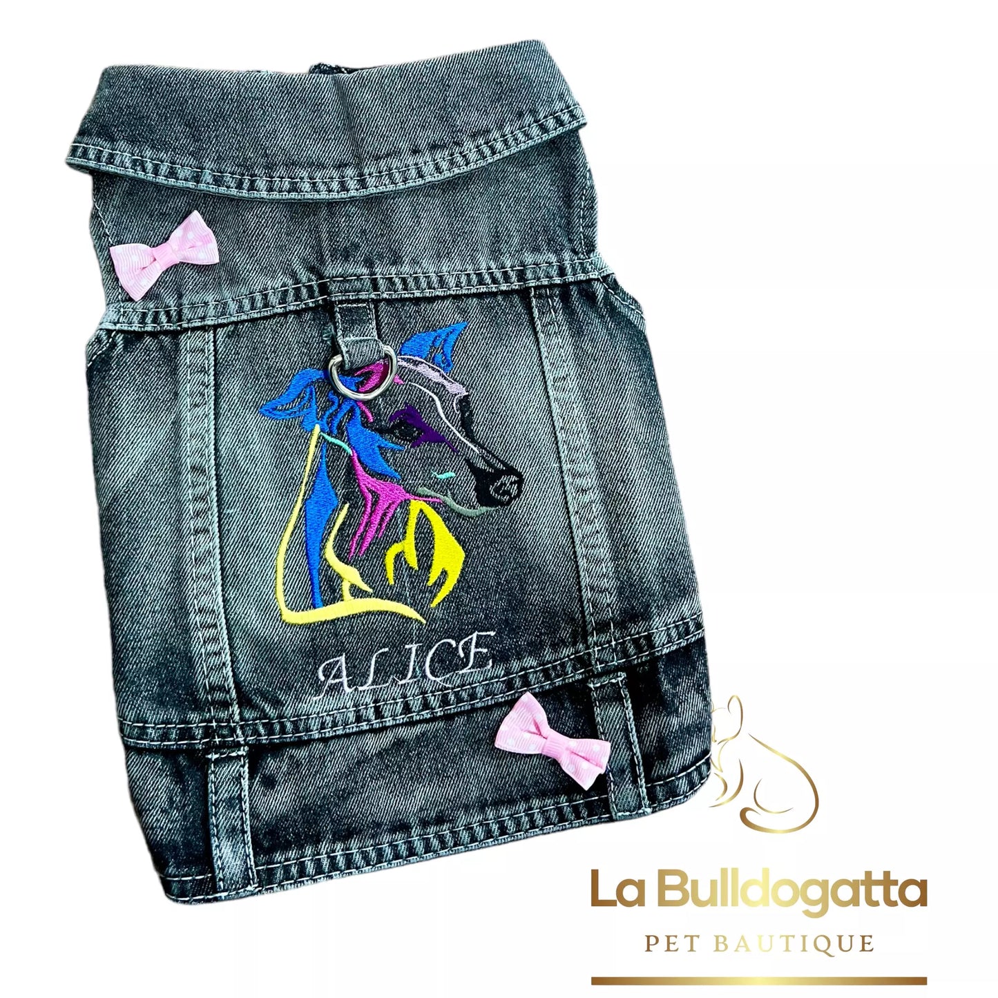 Giubbino jeans con gancetto personalizzato