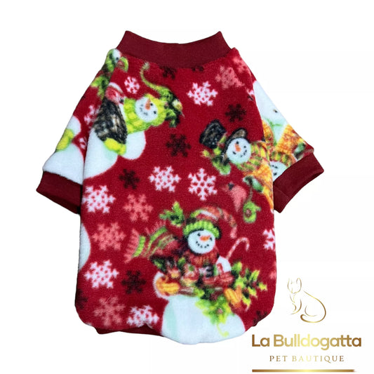 Snowman Christmas dog fleece sweater