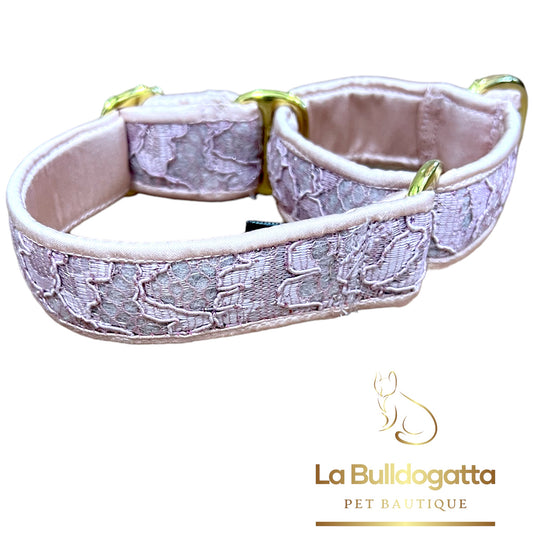 Martingala semistrozzo 25 mm PIZZO rosa PICCOLO LEVRIERO ITALIANO