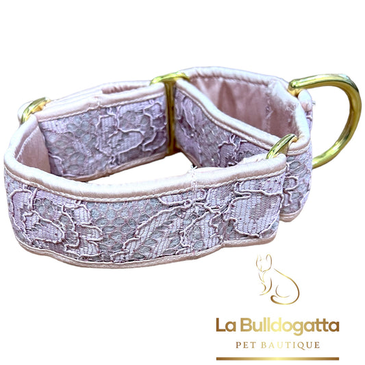 Martingala semistrozzo 40 mm PIZZO rosa PICCOLO LEVRIERO ITALIANO