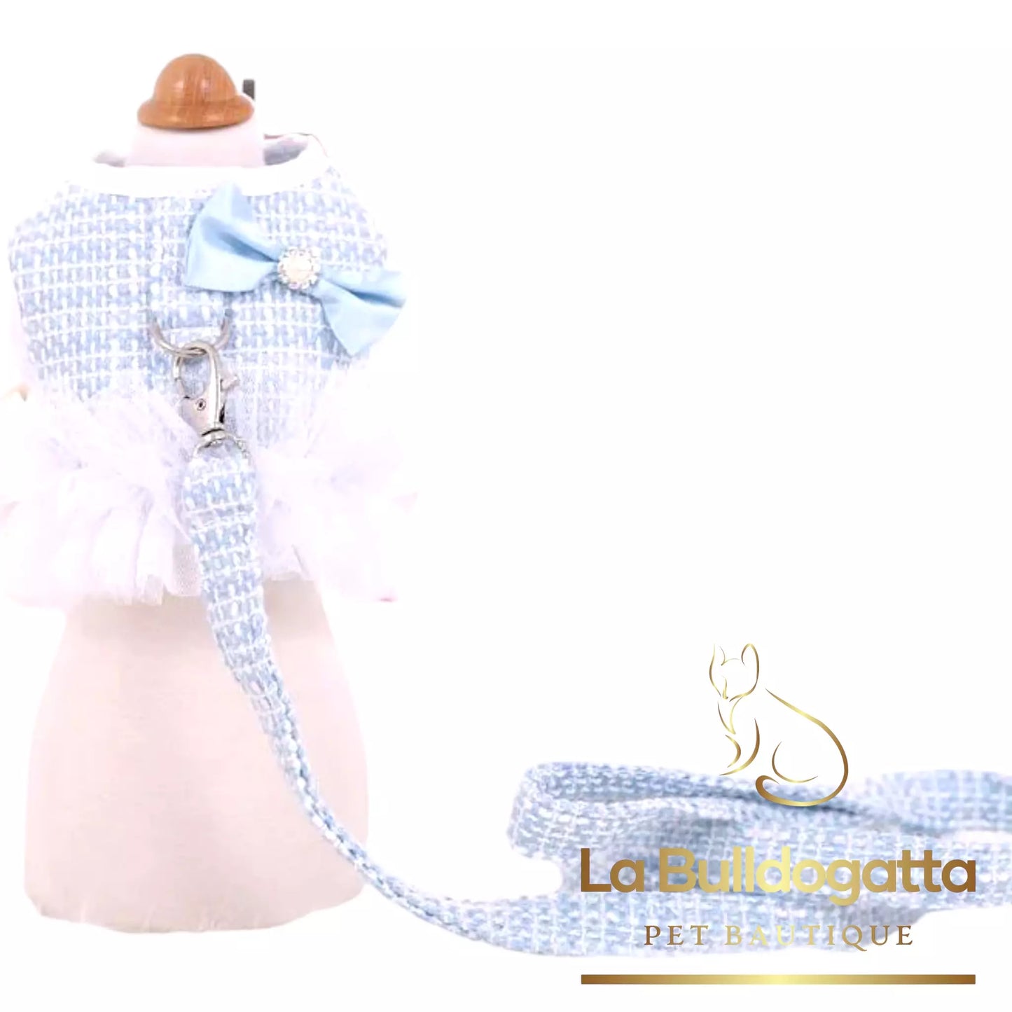 Vestitino pettorina chanel ballerina azzurro