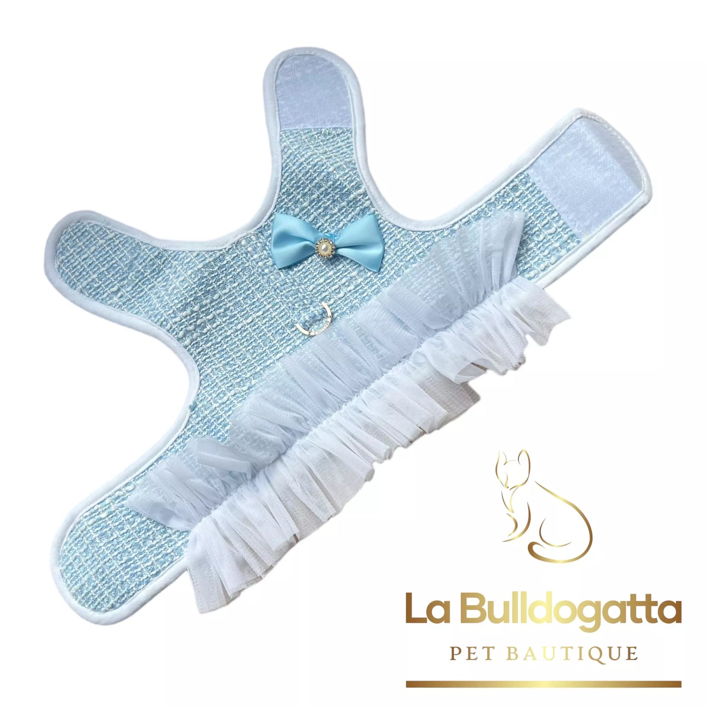 Vestitino pettorina chanel ballerina azzurro