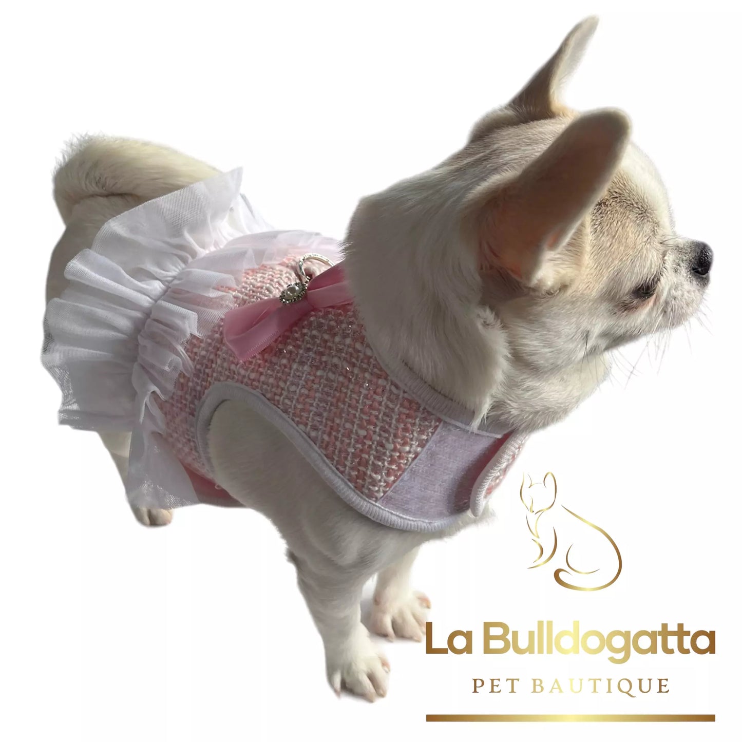 Vestitino pettorina chanel ballerina rosa
