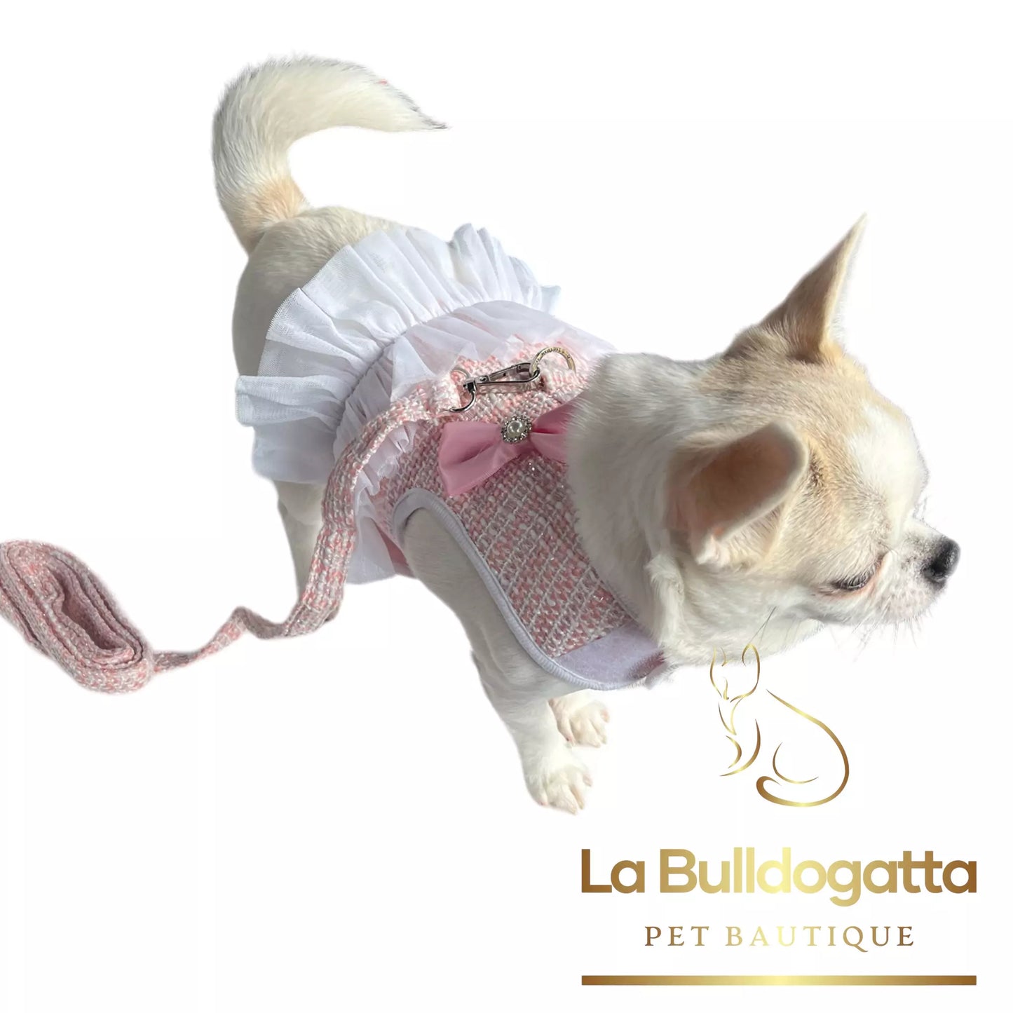 Vestitino pettorina chanel ballerina rosa