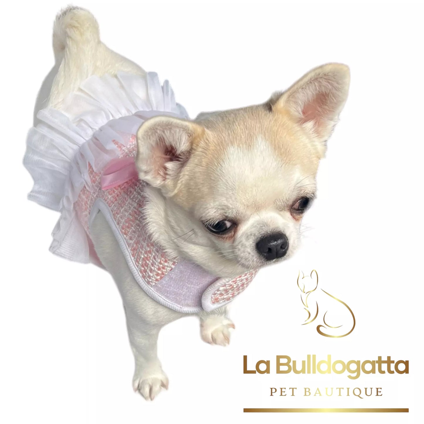 Vestitino pettorina chanel ballerina rosa