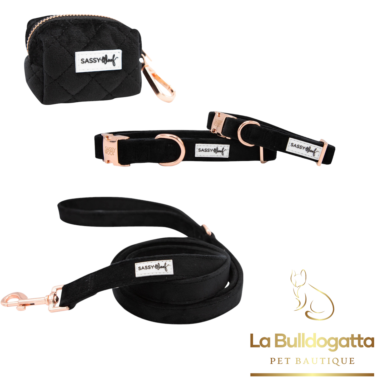 Set IDoToo collar + leash + bag holder + bag holder