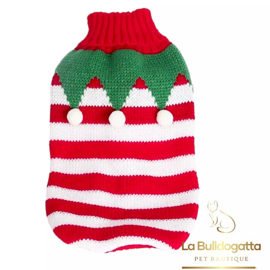 Elf Christmas dog sweater