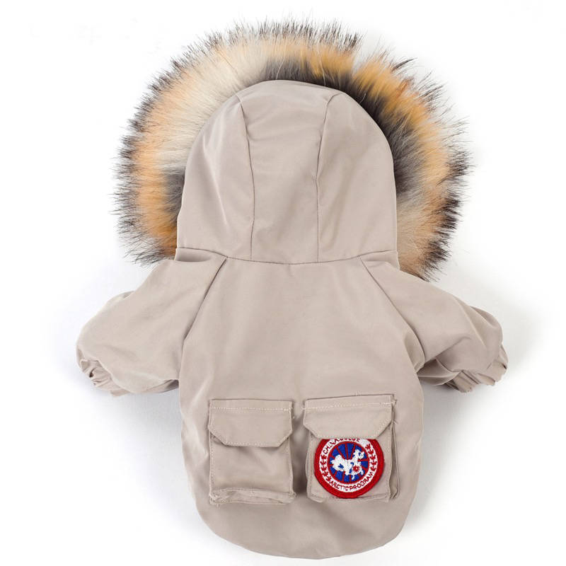 Igloo jacket with hood and synthetic fur insert