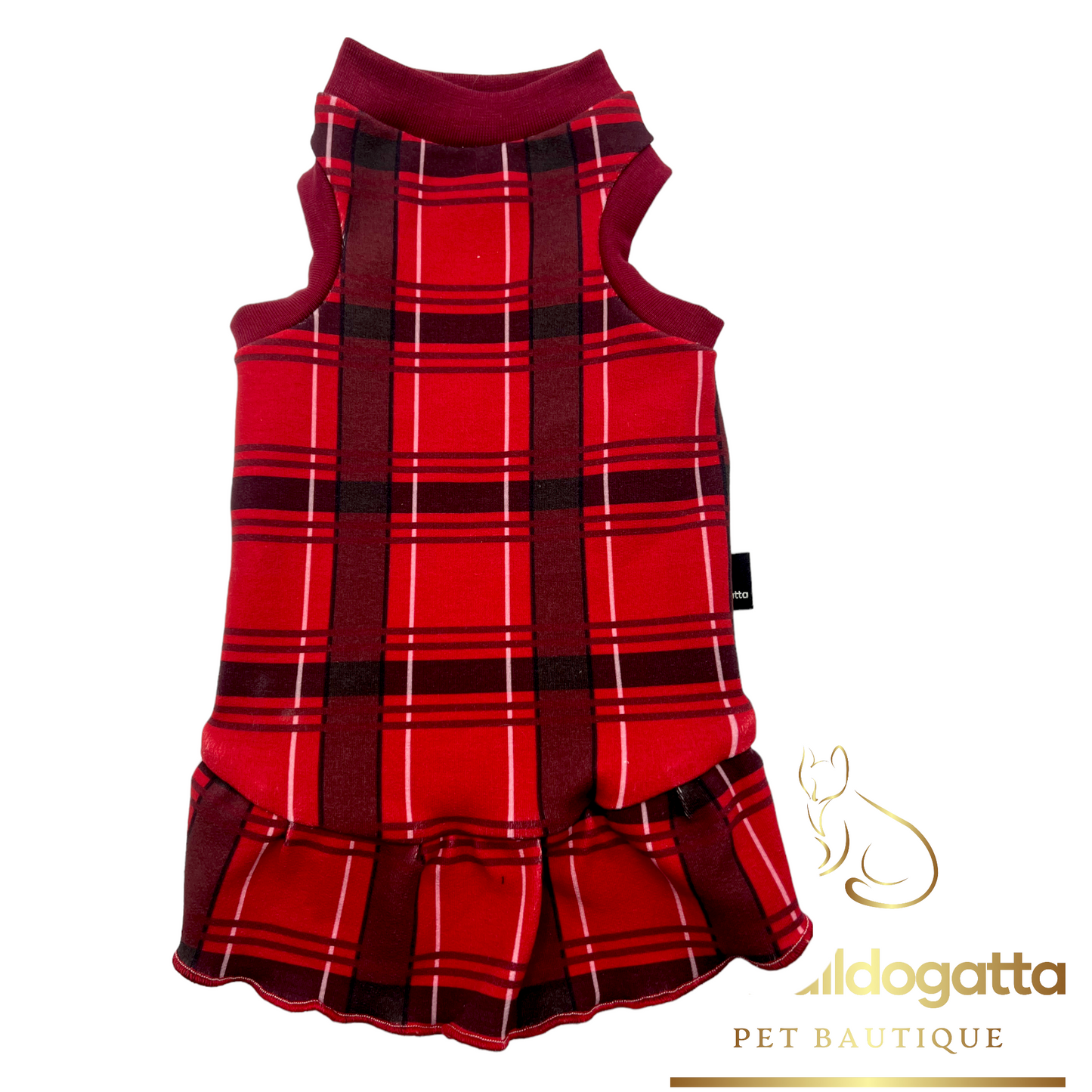 Vestitino Scozzese Rosso Nero con gonnellina