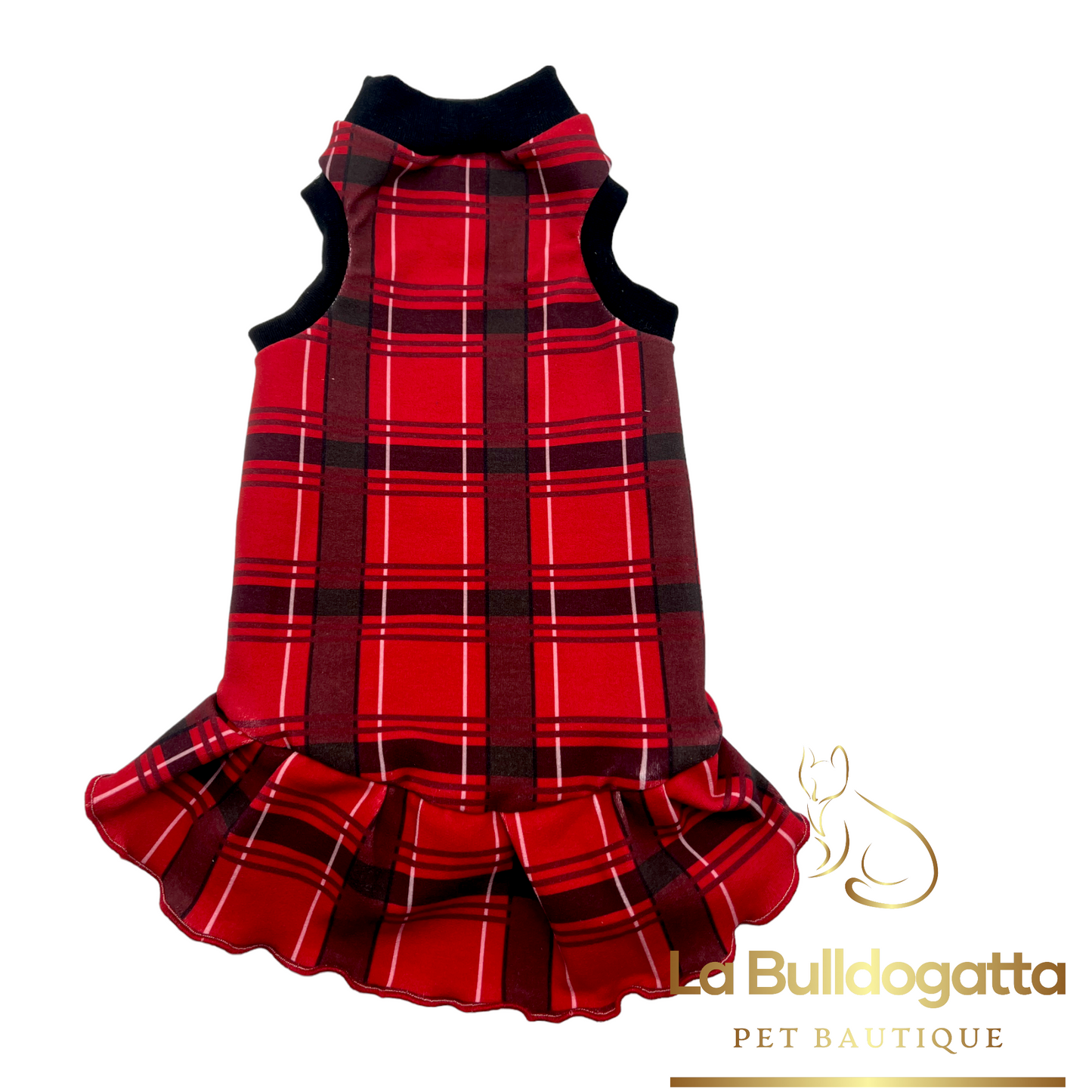 Tartan Red Black Dress with skirt