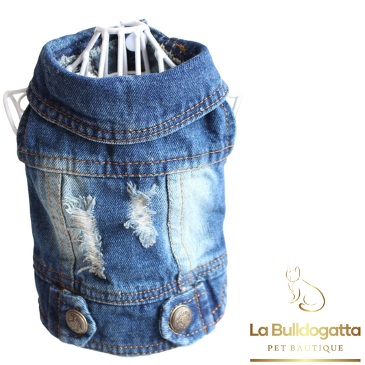 Giubbino jeans effetto USED