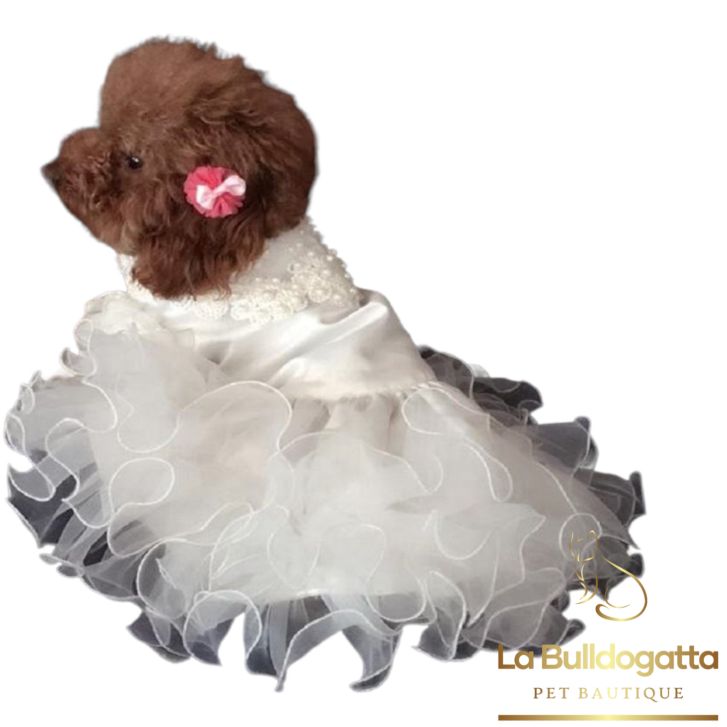 Wedding dress with ruffles