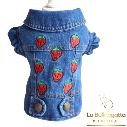 Strawberry jeans jacket