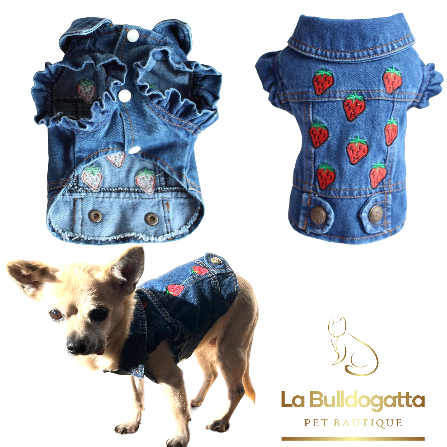 Strawberry jeans jacket