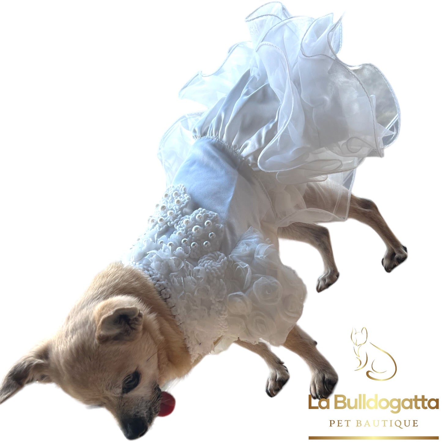 Wedding dress with ruffles