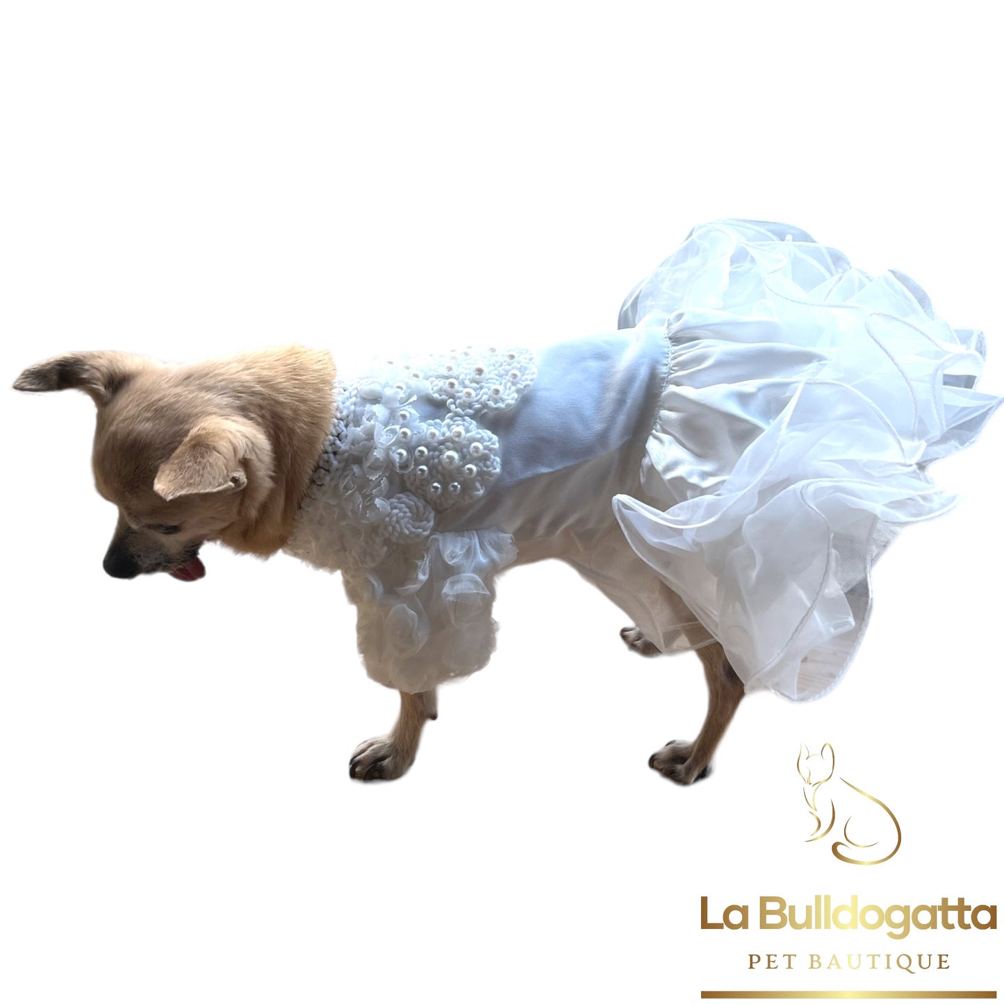 Wedding dress with ruffles